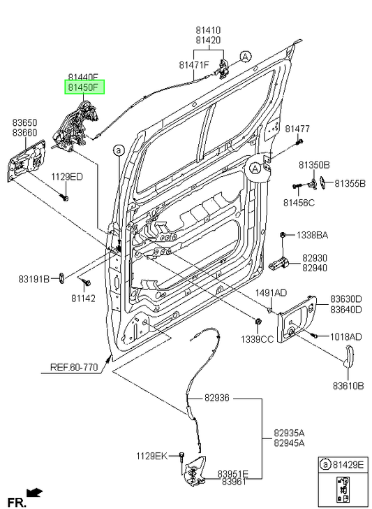 Chapa Pta Tras. Rh Orig. Para Hyundai H1 2007-2015