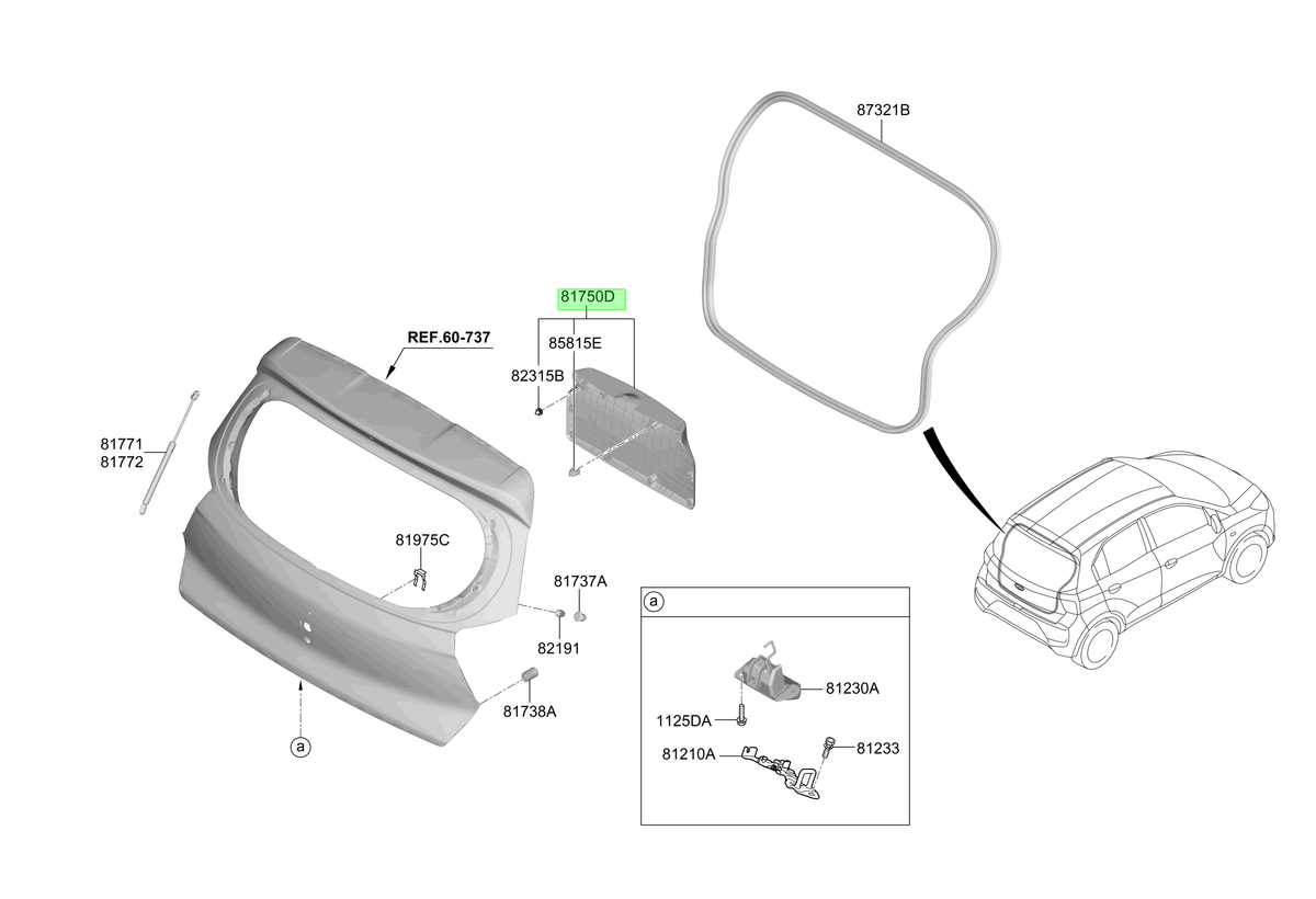 Tapiz Portalon Maleta Orig. Para Hyundai Atos Desde 2020