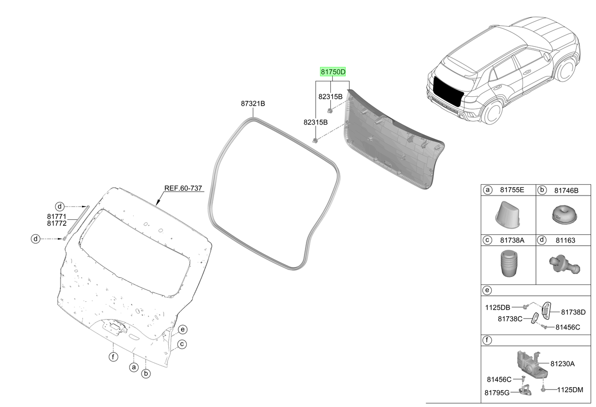 Portón Original Para Hyundai Creta 2021-2025
