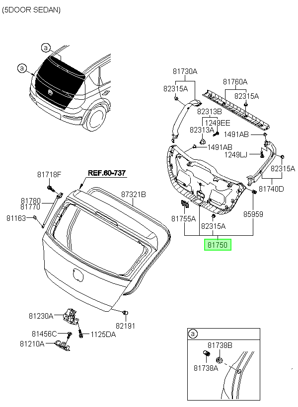 Tapiz Portalon I30 Orig. Para Hyundai 2008-2012