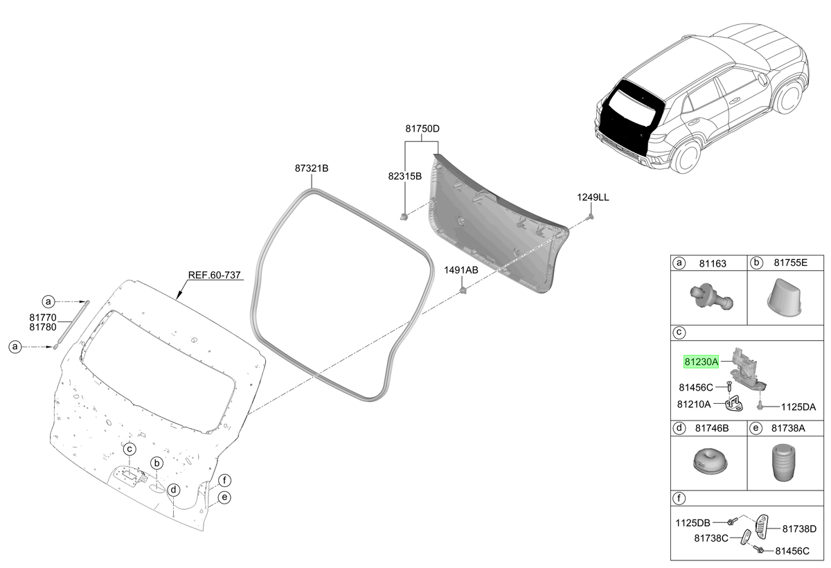 Portón Original Para Kia Carens 2022-2025