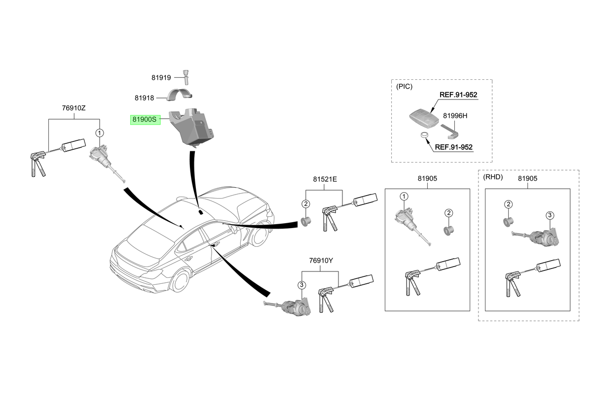 Llave Original Para Hyundai Santa Fe 2018-2025