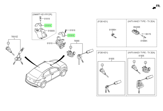 Tapa Cuerpo Chapa Contacto Orig. Para Hyundai I30 Desde 2018