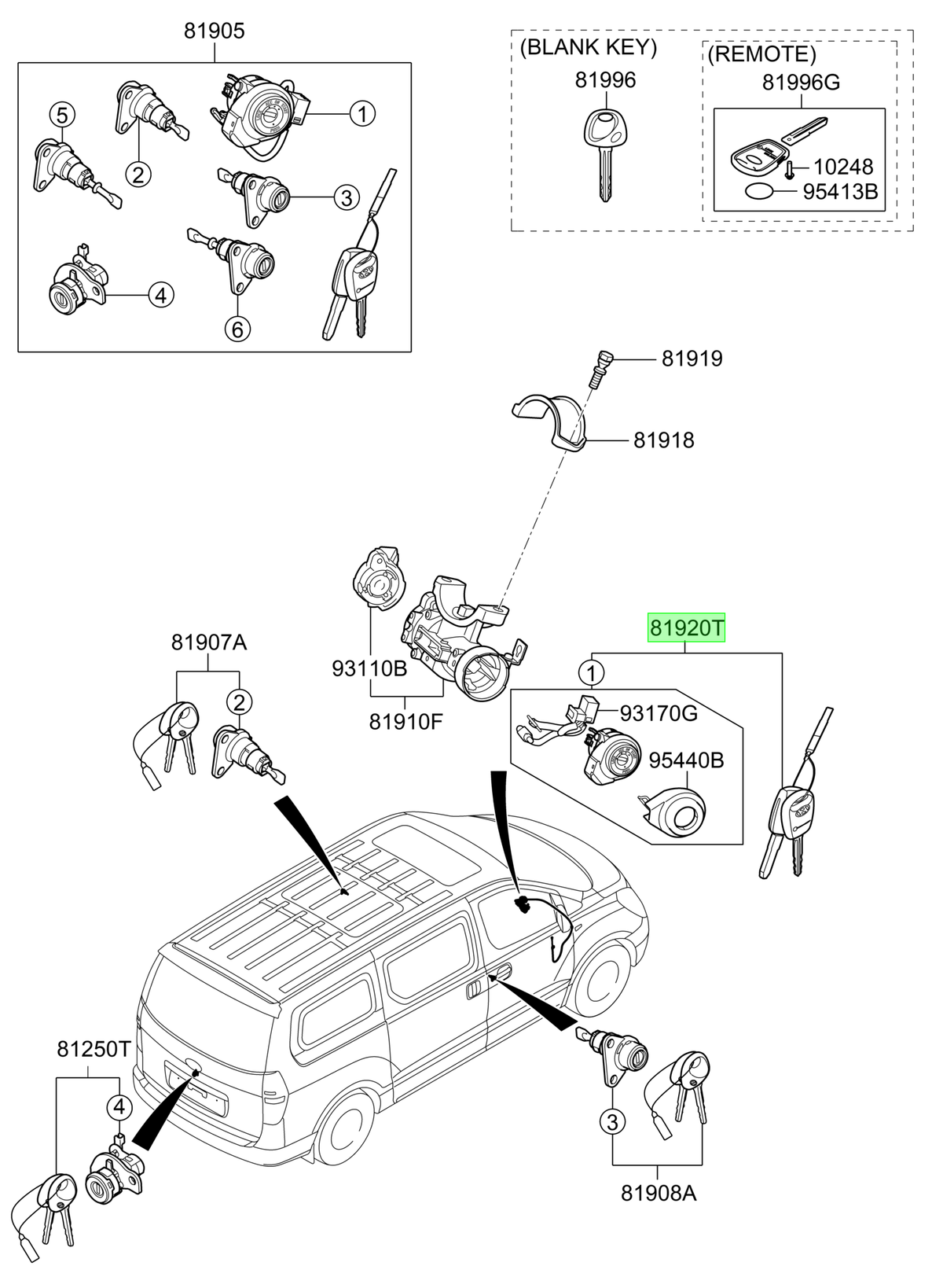 O-llave Y Chapa De Con Orig. Para Hyundai H1 Desde 2007