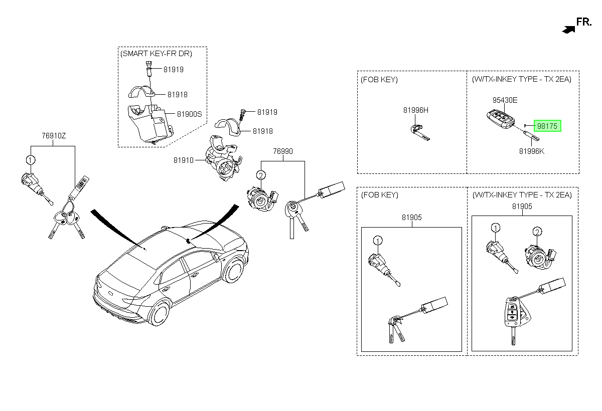 Pasador Original Para Hyundai Accent 2017-2024