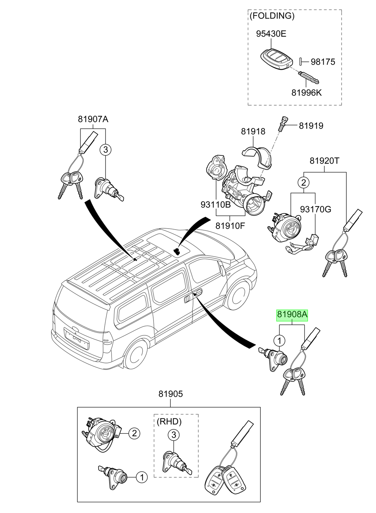 Cerradura Puerta Del. Rh Orig. Para Hyundai Desde 2007