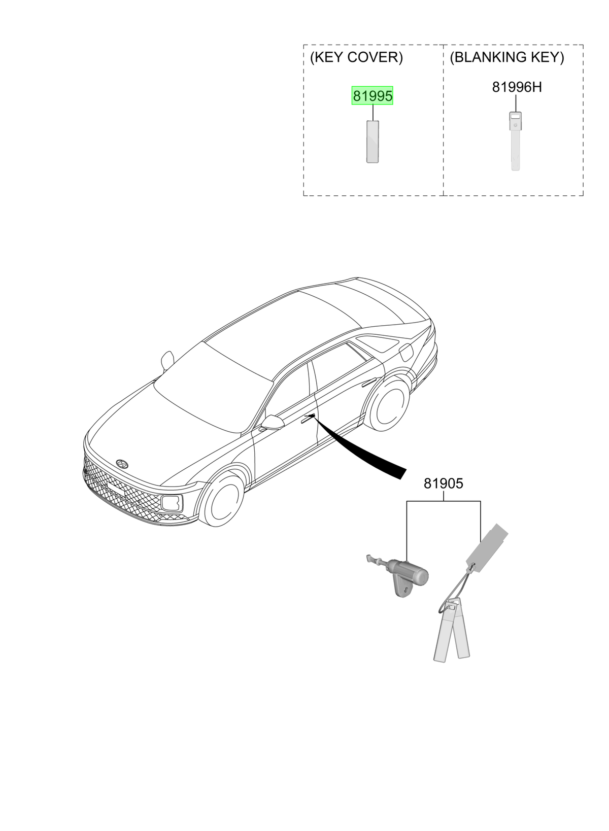 Llave Original Para Hyundai Kona 2023-2025