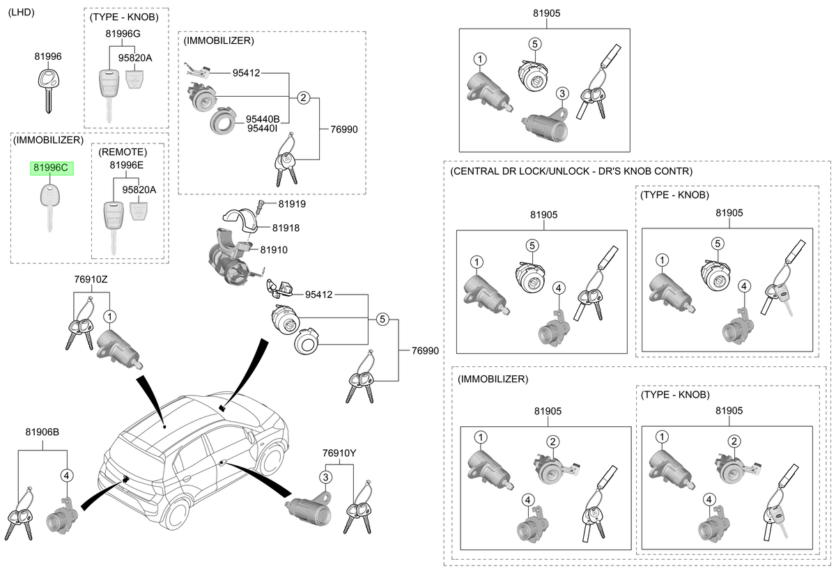Llave Original Para Hyundai Atos 2019-2023