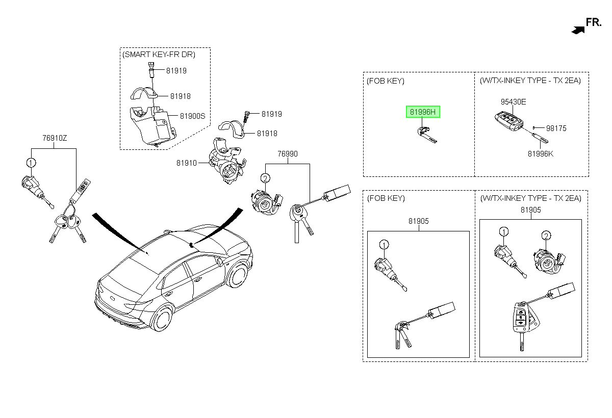 Llave Inteligente Original Para Hyundai Accent 2017-2024
