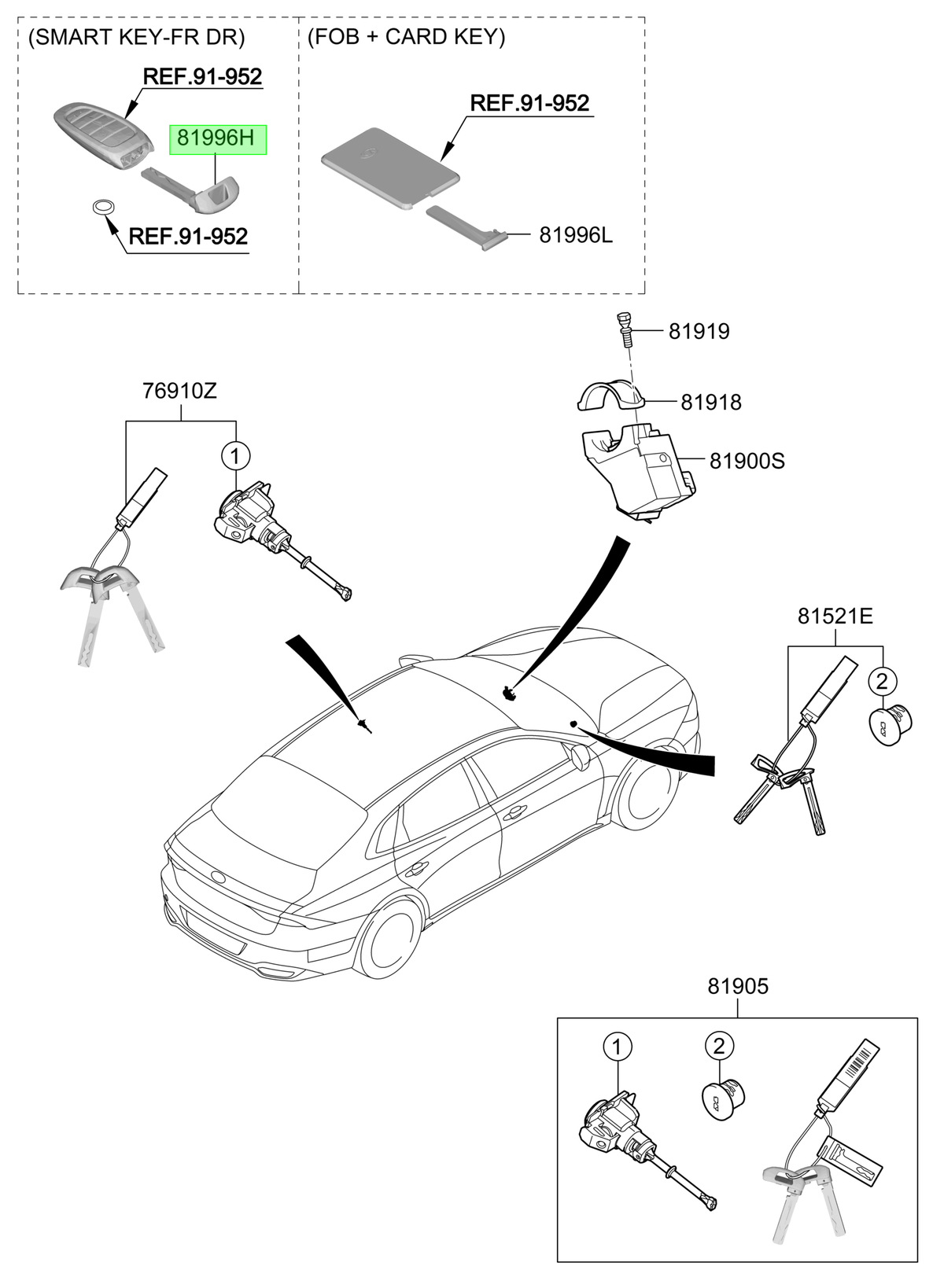 Llave Original Para Hyundai Sonata 2019-2025