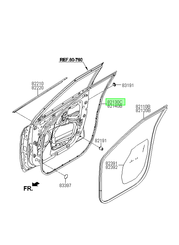 Goma Puerta Del Del. Lh Orig. Para Hyundai Creta Desde 2016
