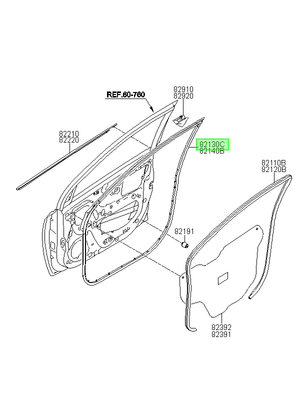 Burlete Pta Del. Izq.orig. Para Hyundai Grand I10 2016-2023