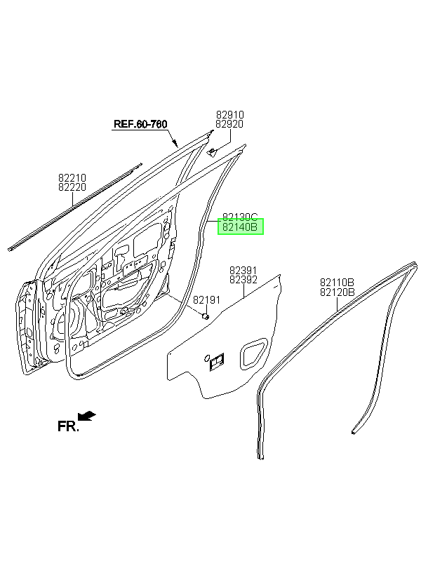 Goma Puerta Del Del. Rh Orig. Para Hyundai Accent Desde 2011