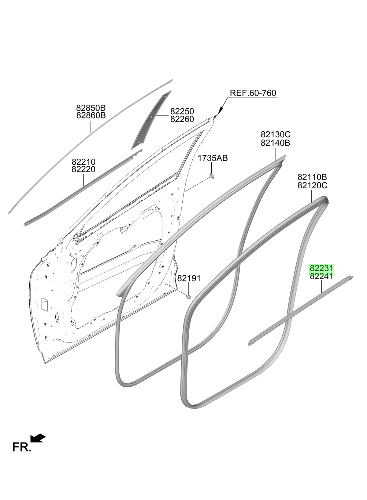 Goma Lamevidrio Lh Original Para Kia Rio 2000-2025