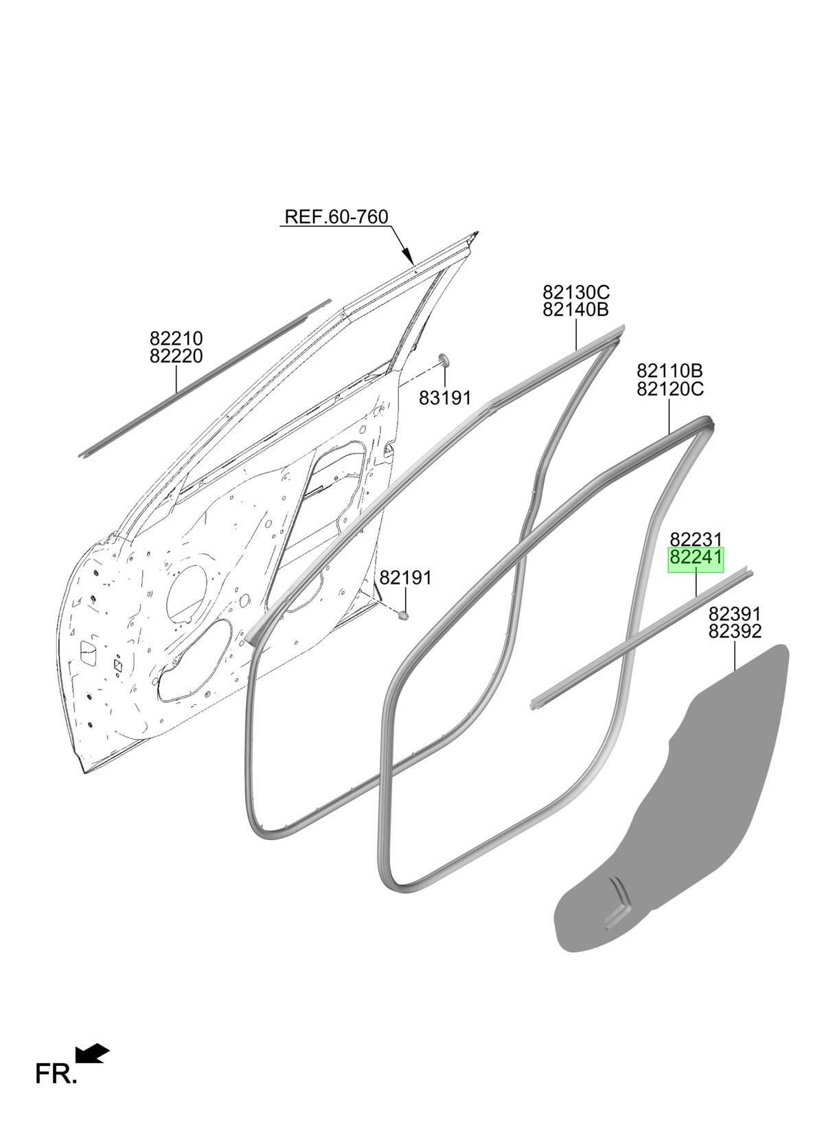 Moldura Interior Puerta Orig. Para Hyundai Creta 2020-2025