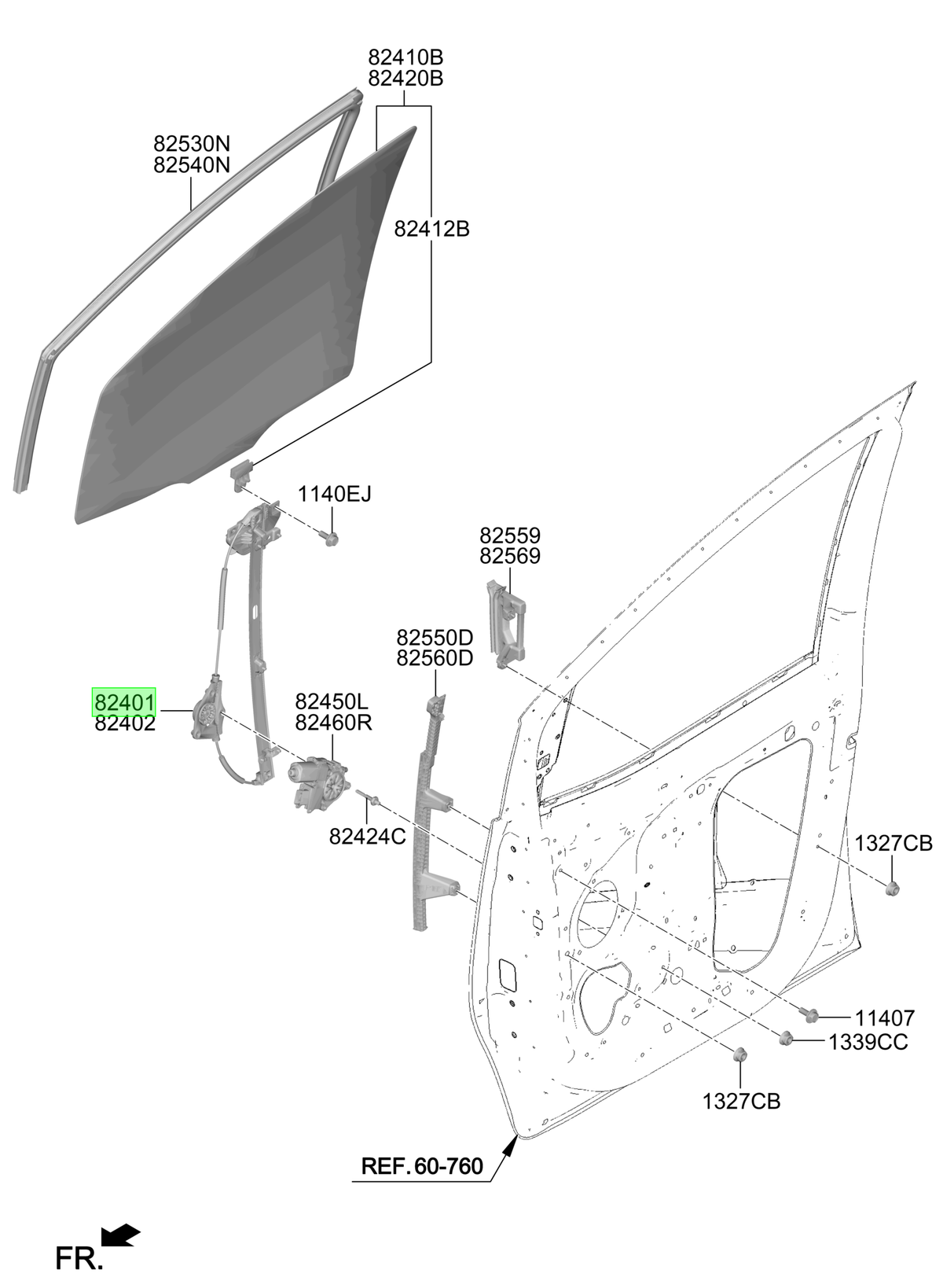Vidrio Pta. Del. Izq. Original Para Hyundai Staria 2021-2025