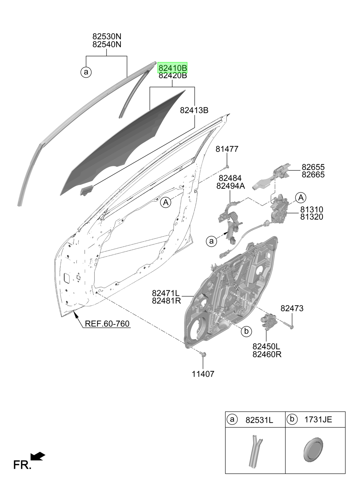 Vidrio Pta. Del. Izq. Lh Original Para Hyundai Elantra