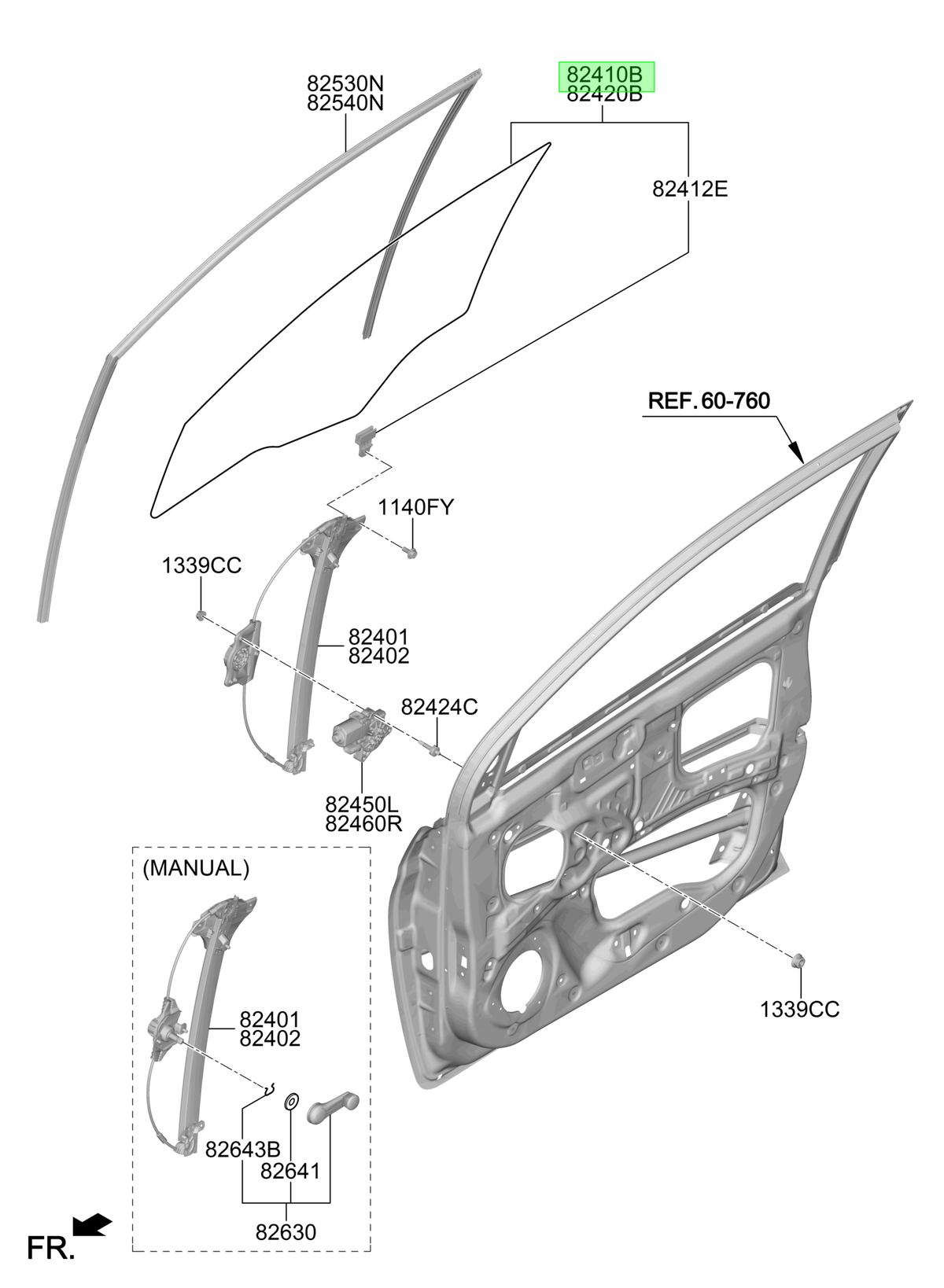 Vidrio Puerta Del. Lh Orig. Para Hyundai Atos Desde 2020