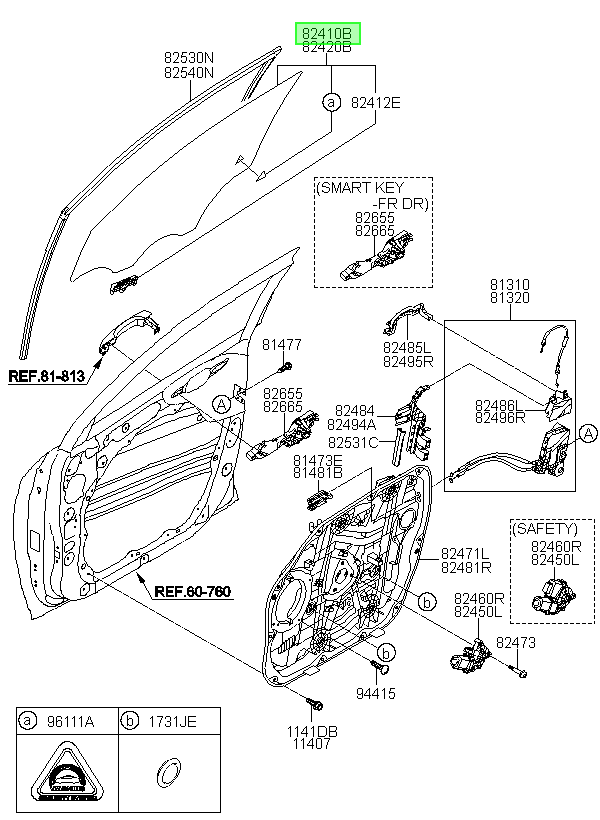 Vidrio Puerta Del. Lh Orig. Para Hyundai Tucson Desde 2015