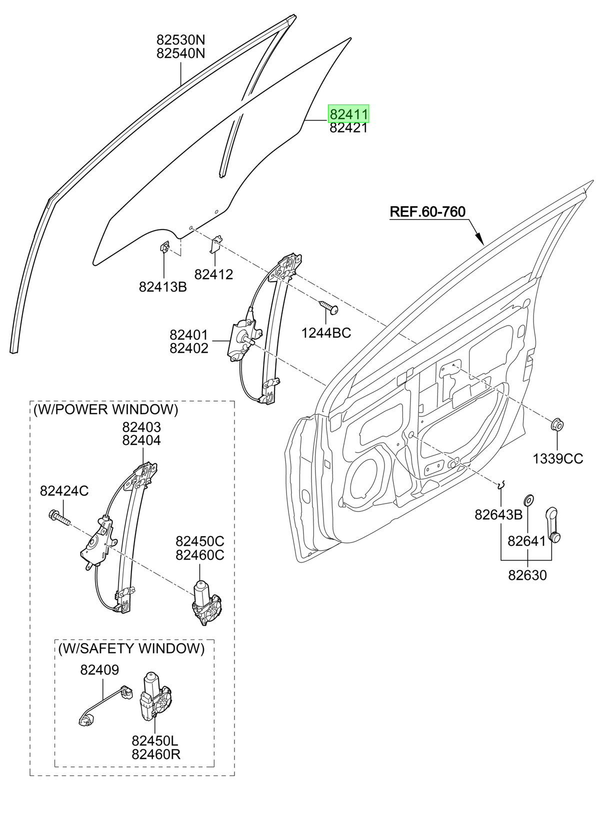 Vidrio Pta. Del. Izq. Original Para Kia Rio 2011-2015