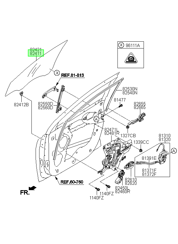 Vidrio Puerta Del. Lh Orig. Para Hyundai Tucson 2011-2014