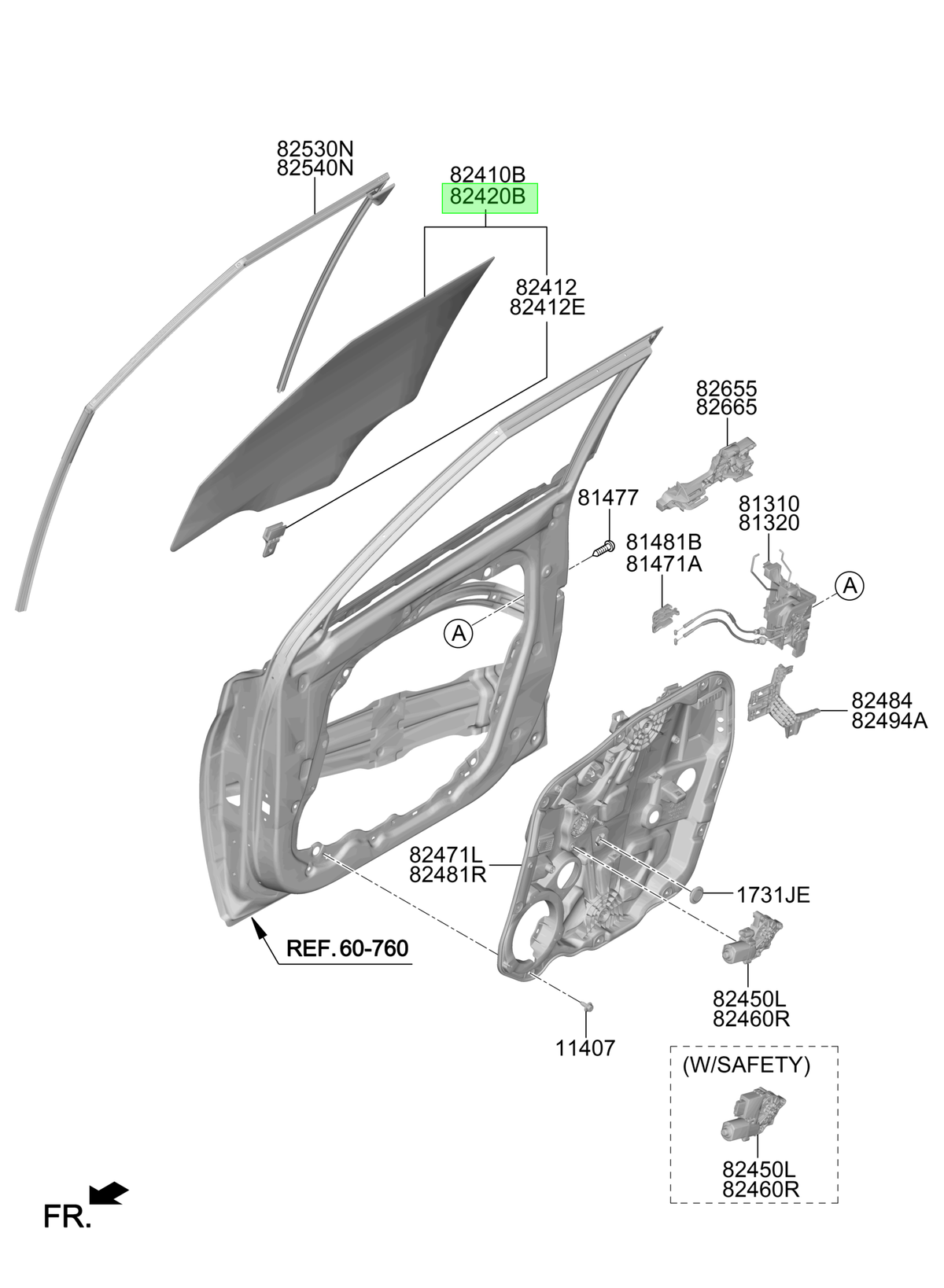 Vidrio Puerta Del. Rh Orig. Para Hyundai Venue Desde 2019