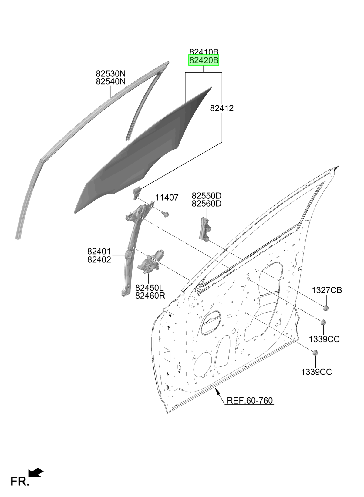 Vidrio Pta. Del. Der. Rh Orig. Para Hyundai Tucson 2020-2025