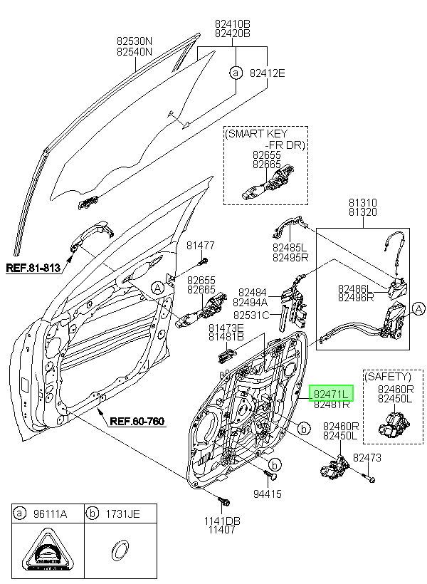 Alza Vidrio Lh Orig. Para Hyundai Tucson Desde 2015