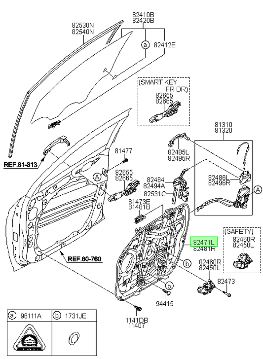 Alza Vidrio Lh Orig. Para Hyundai Tucson Desde 2015