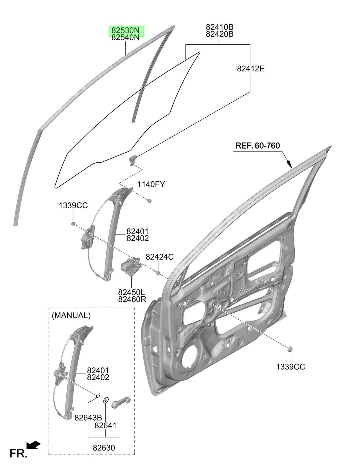 Goma Vidrio Pta.del. Orig. Para Hyundai Atos Desde 2020