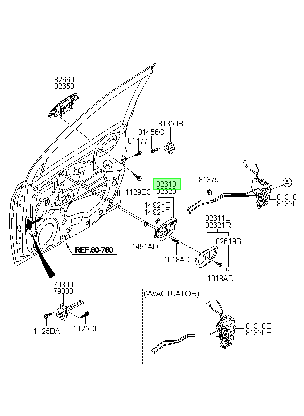 Manilla Interior Pta Int Orig. Para Hyundai I10 2010-2015
