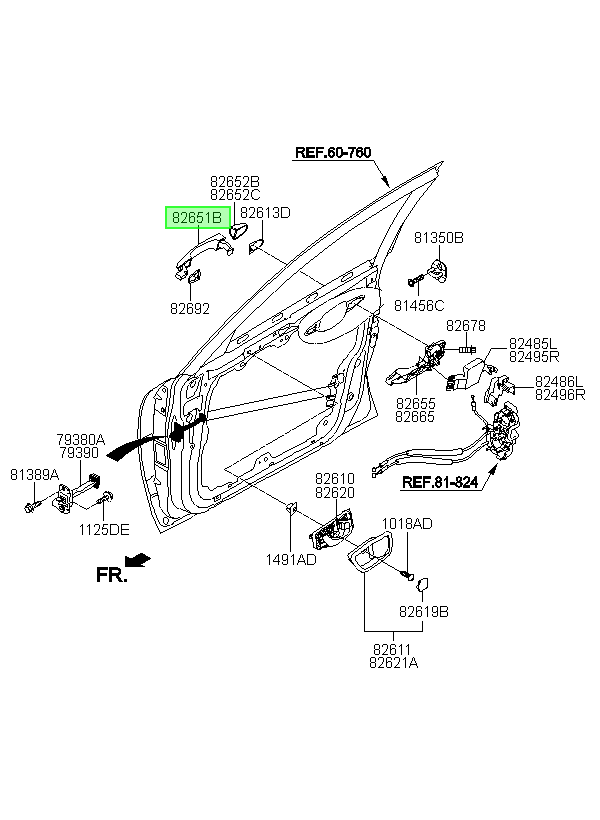 Manilla Pta Delt 2005 Lh Orig. Para Hyundai Sonata 2004-2010