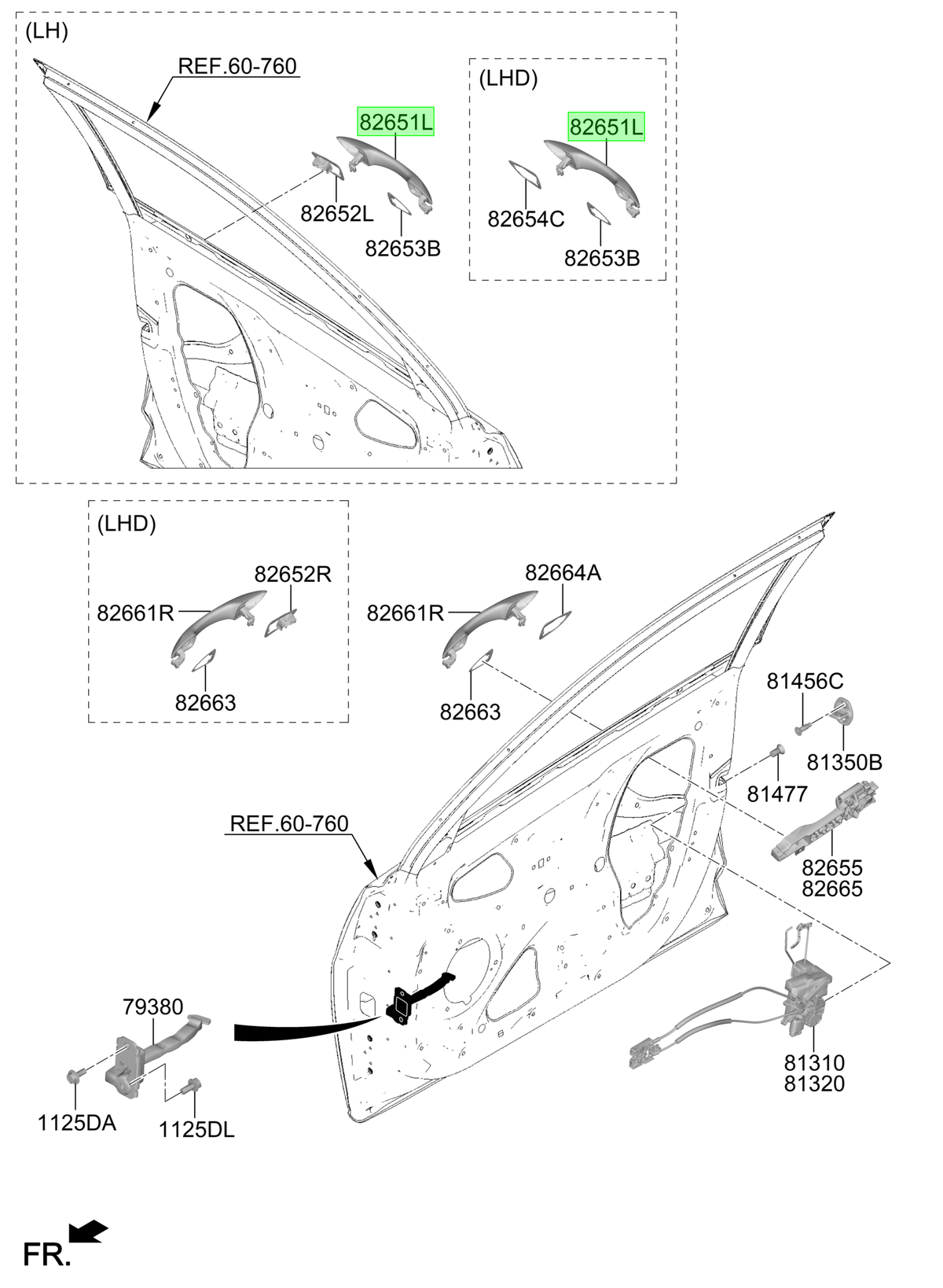 Manilla Ext. Del. Izq. Lh Original Para Hyundai Accent