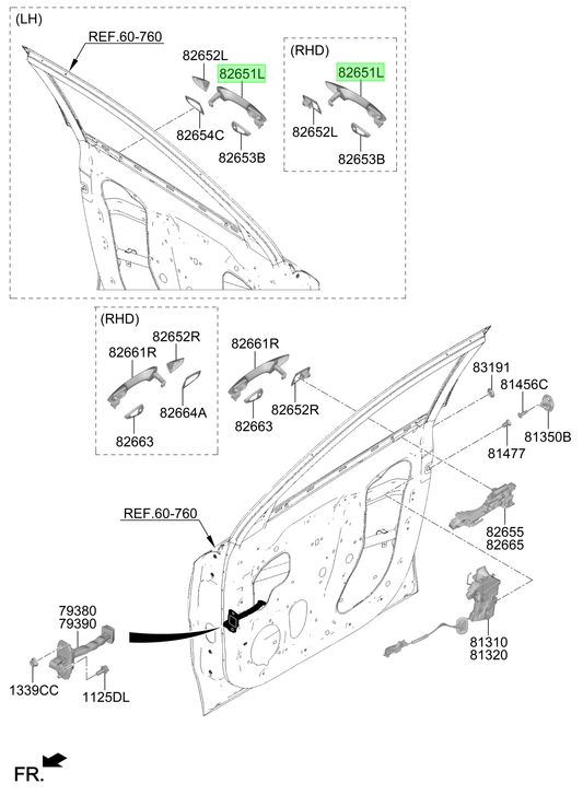 Manilla Exterior Original Para Hyundai Kona 2023-2025