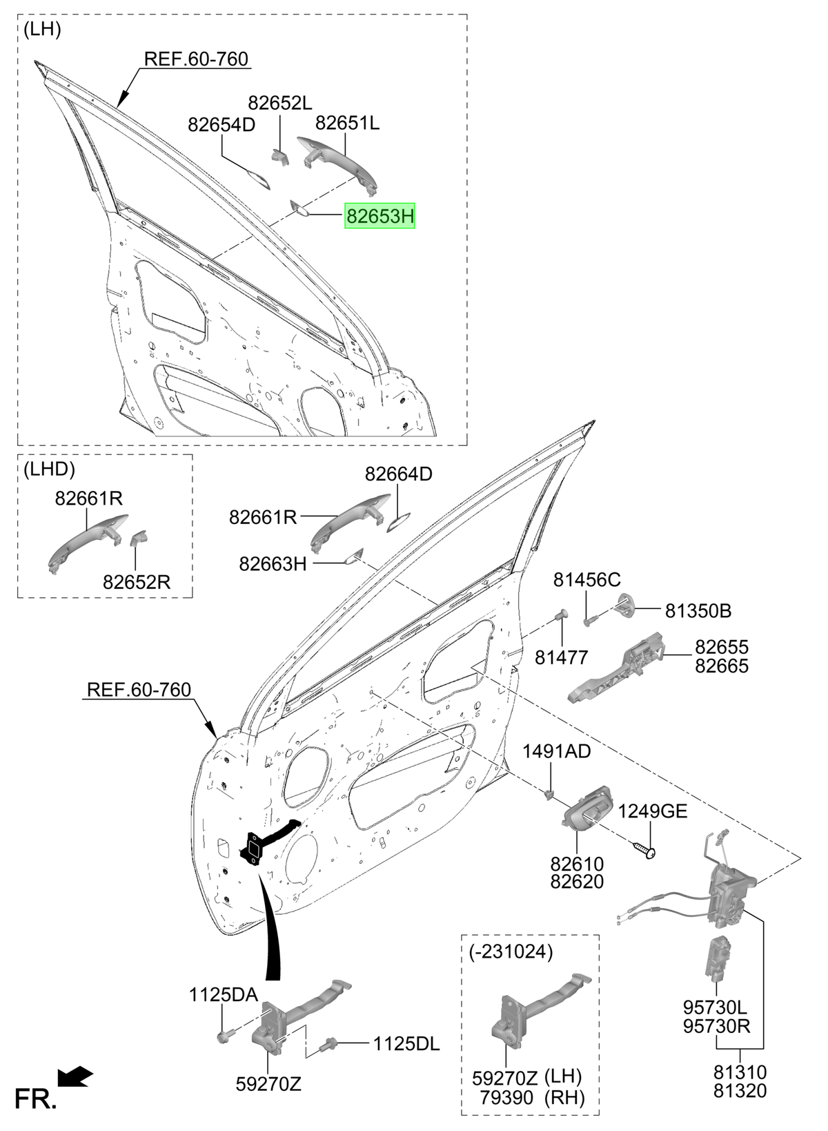 Manilla Lh Original Para Hyundai I10 2019-2025