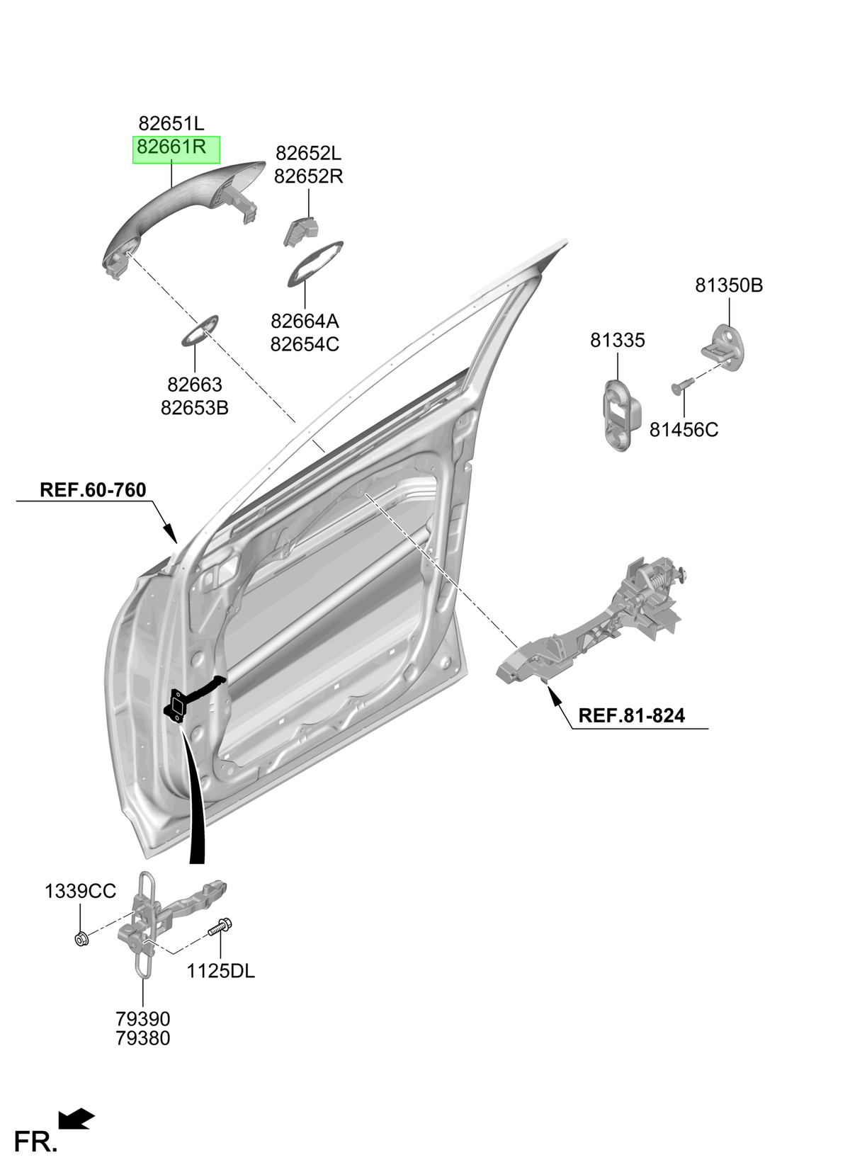 Manilla Rh Original Para Hyundai Santa Fe 2018-2021