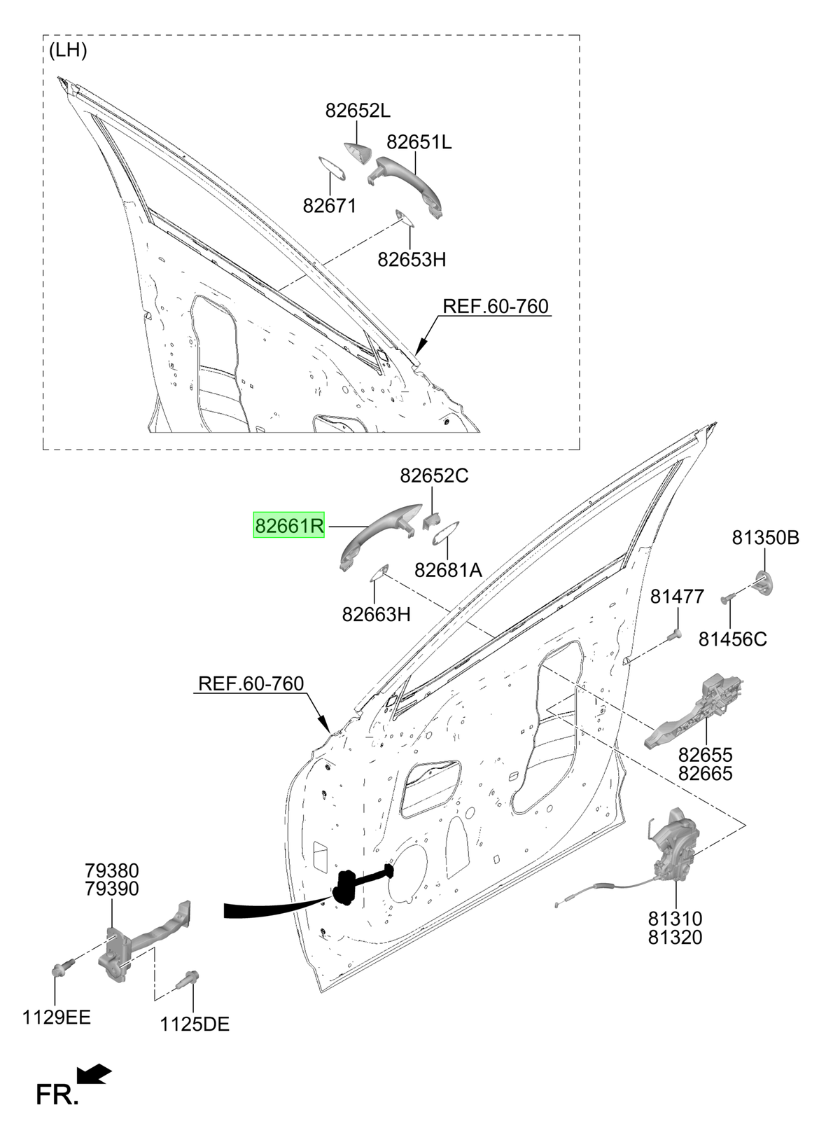 Manilla Ext. Del. Der. Rh Original Para Hyundai Tucson