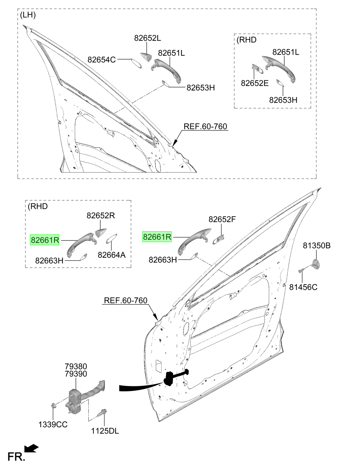 Manilla Rh Original Para Hyundai Tucson 2021-2025