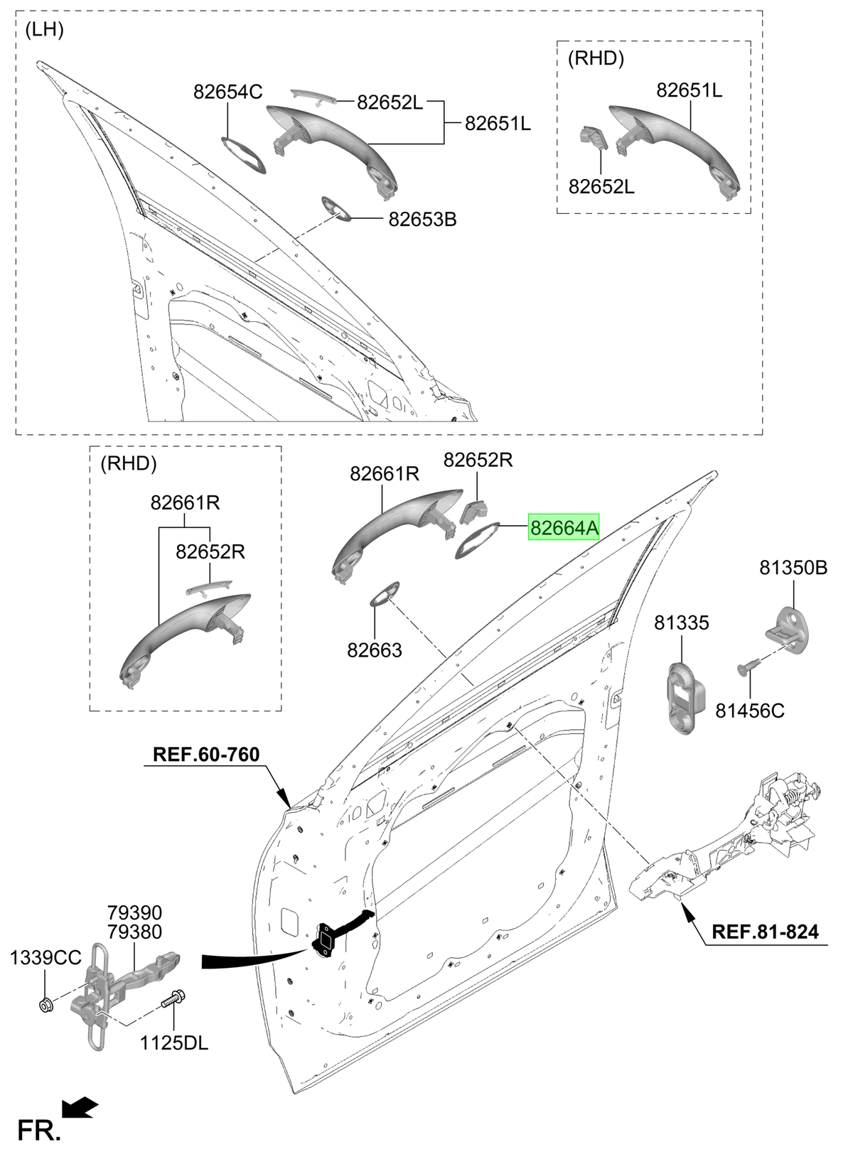 Manilla Rh Original Para Hyundai Santa Fe 2018-2025