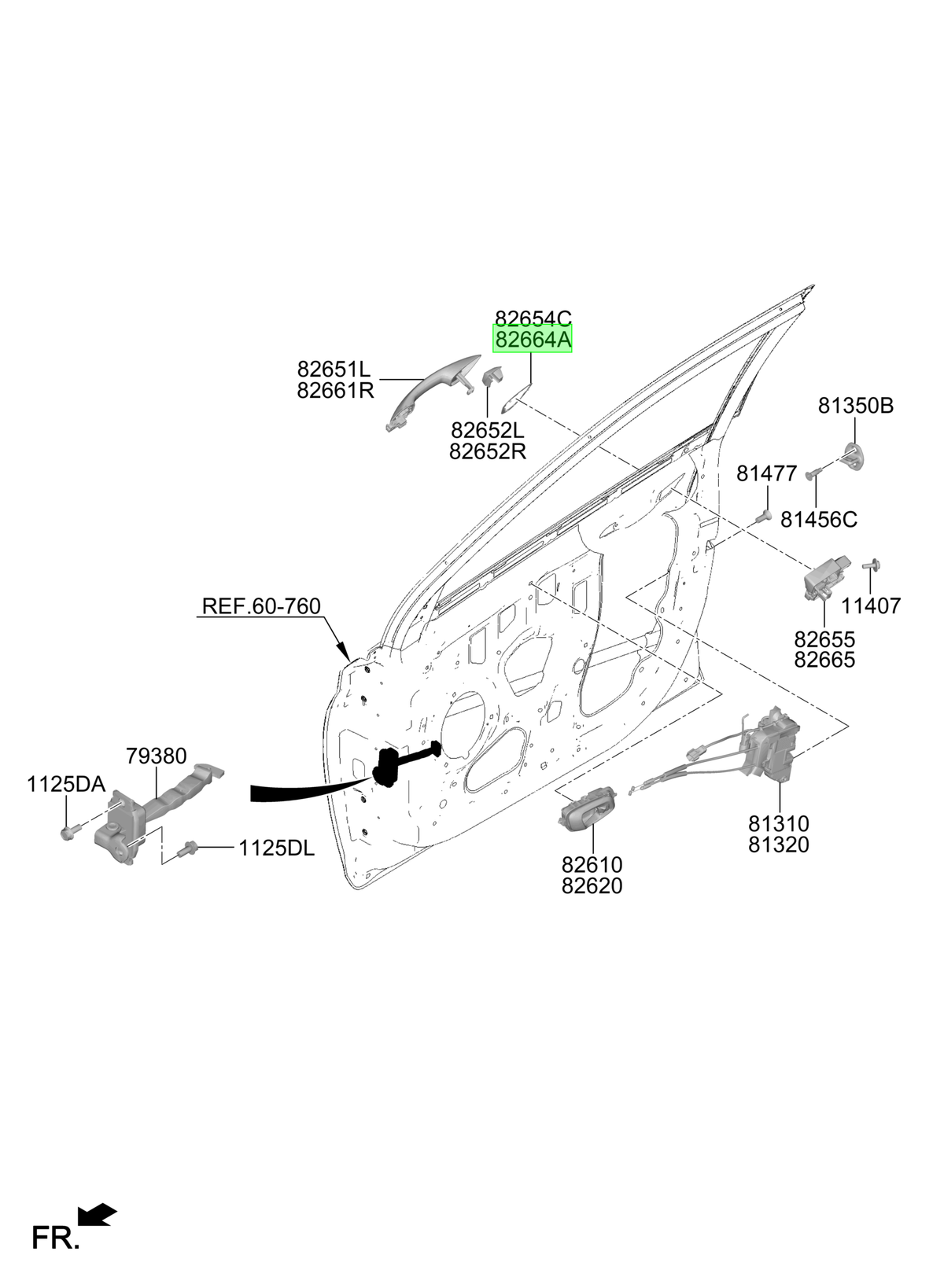 Manilla Rh Original Para Hyundai I20 2020-2025