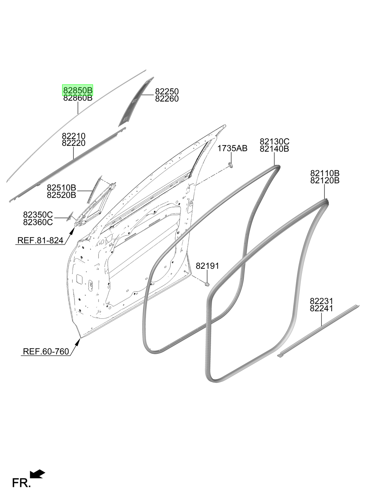 Moldura Lh Original Para Hyundai Santa Fe 2018-2025