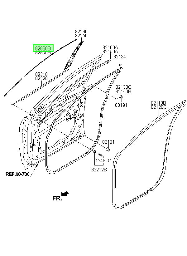 Moldura Sup. Pta. Del. Rh Original Para Hyundai Santa Fe
