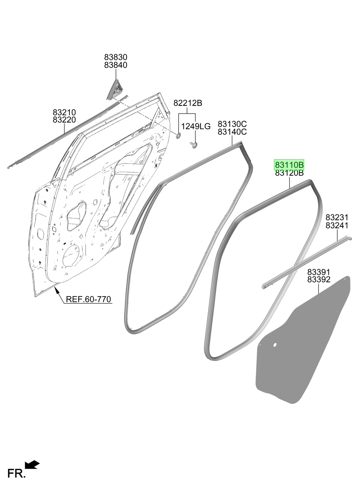 Goma Marco Puerta Original Para Hyundai Kona 2023-2025