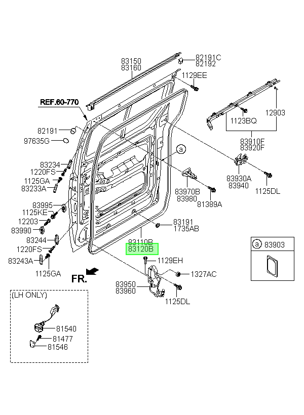 Goma Pta Corr H-1 Rh Orig. Para Hyundai H1 2007-2021