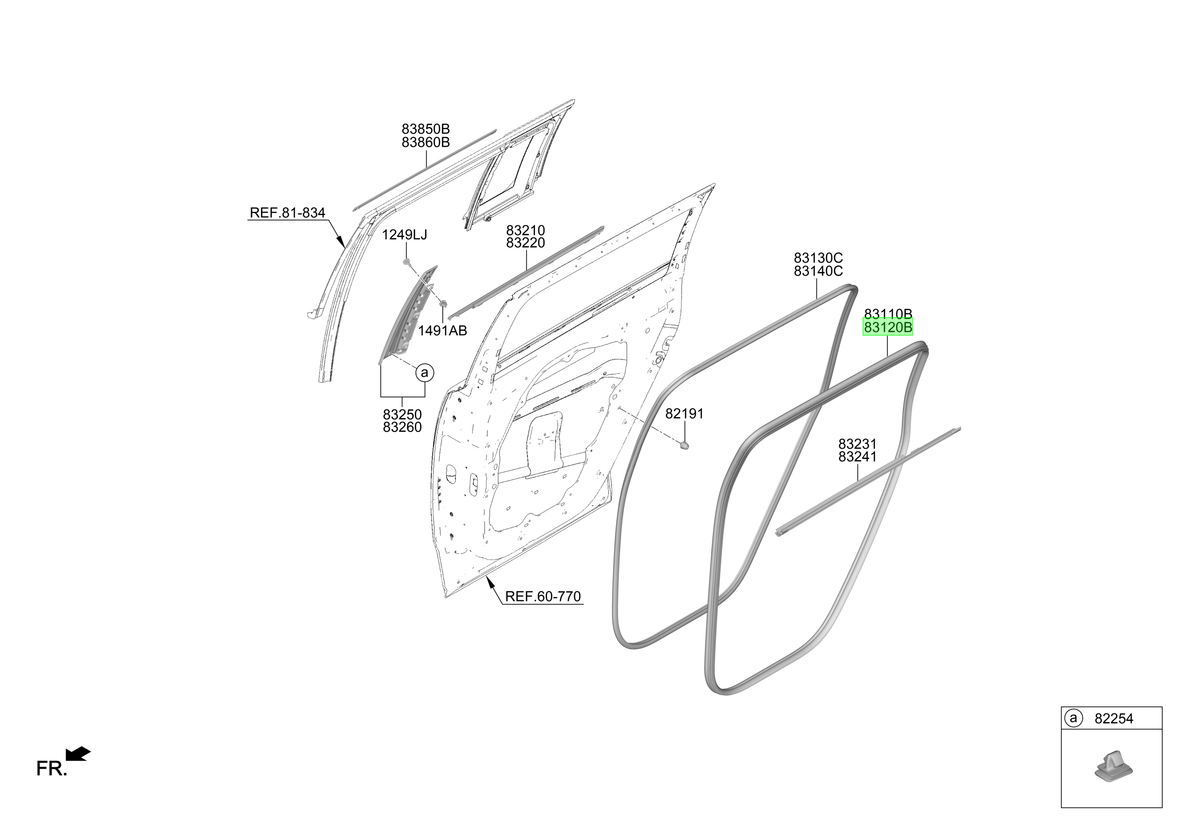 Goma Marco Puerta Original Para Hyundai Santa Fe 2023-2025
