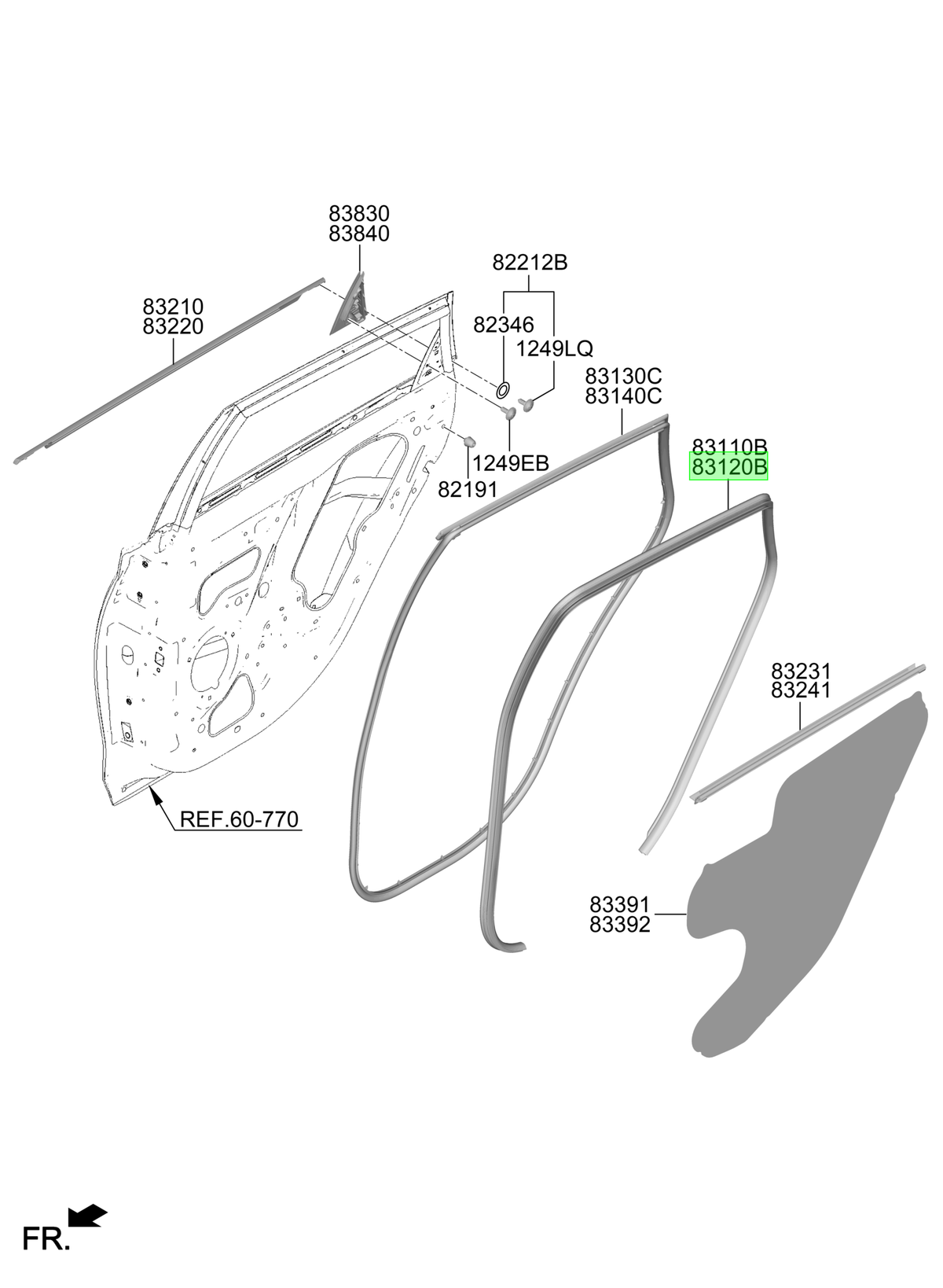 Goma Marco Puerta Original Para Hyundai I20 2020-2025