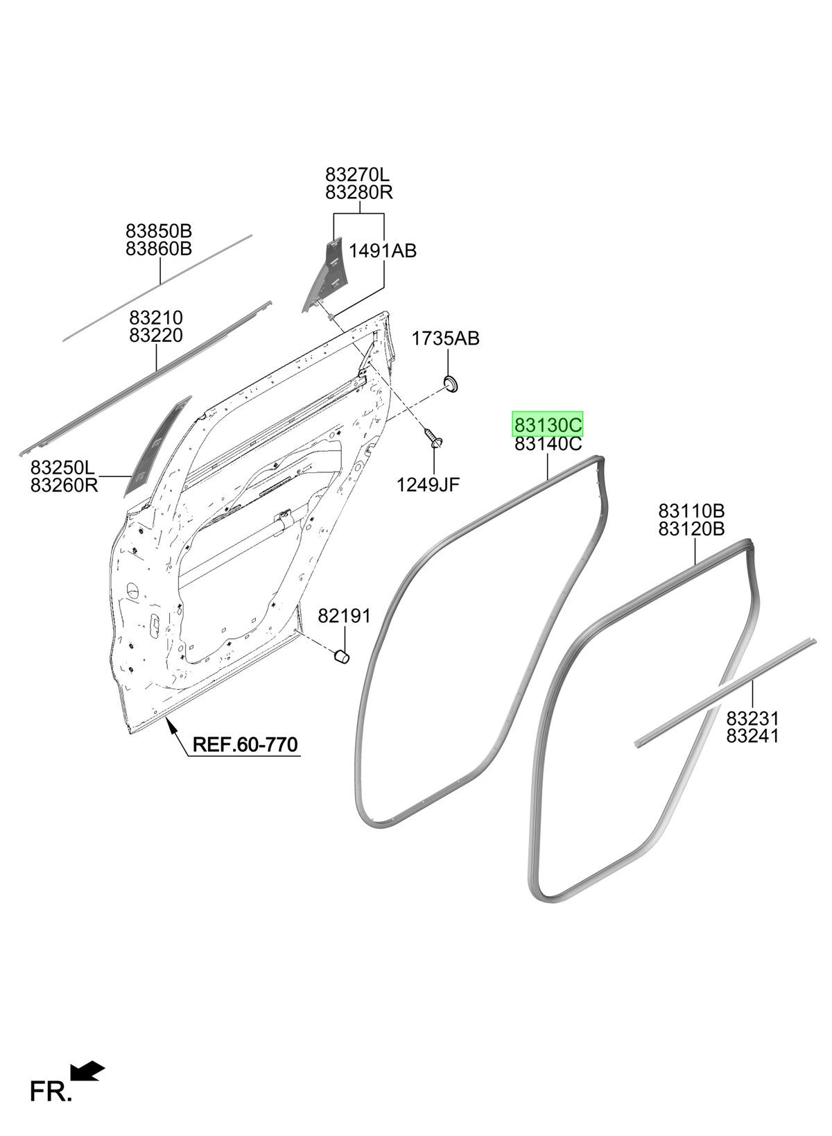 Puerta Tras. Izq. Lh Orig. Para Hyundai Santa Fe 2018-2025