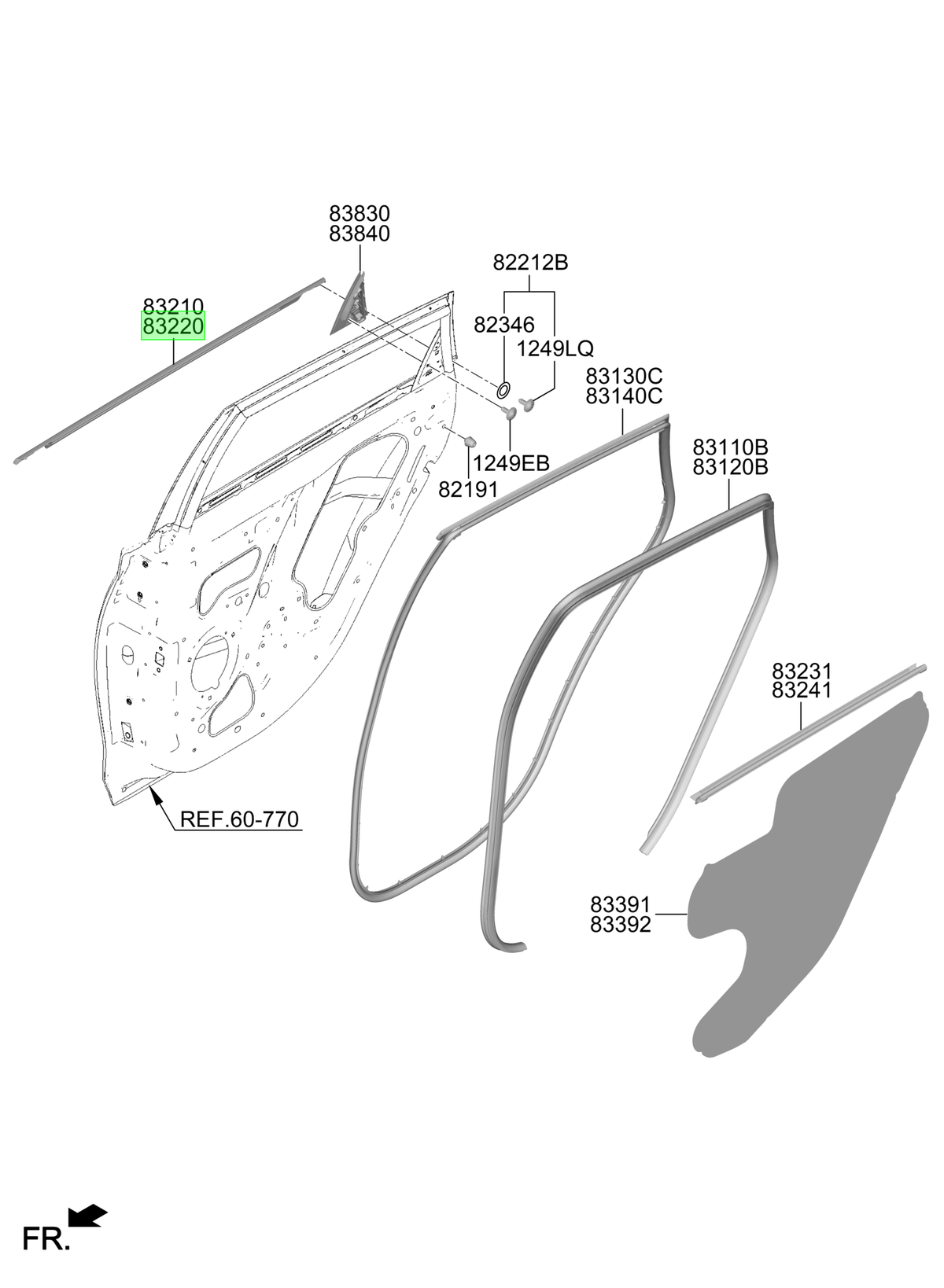 Moldura Bota Agua Rh Original Para Hyundai I20 2020-2025