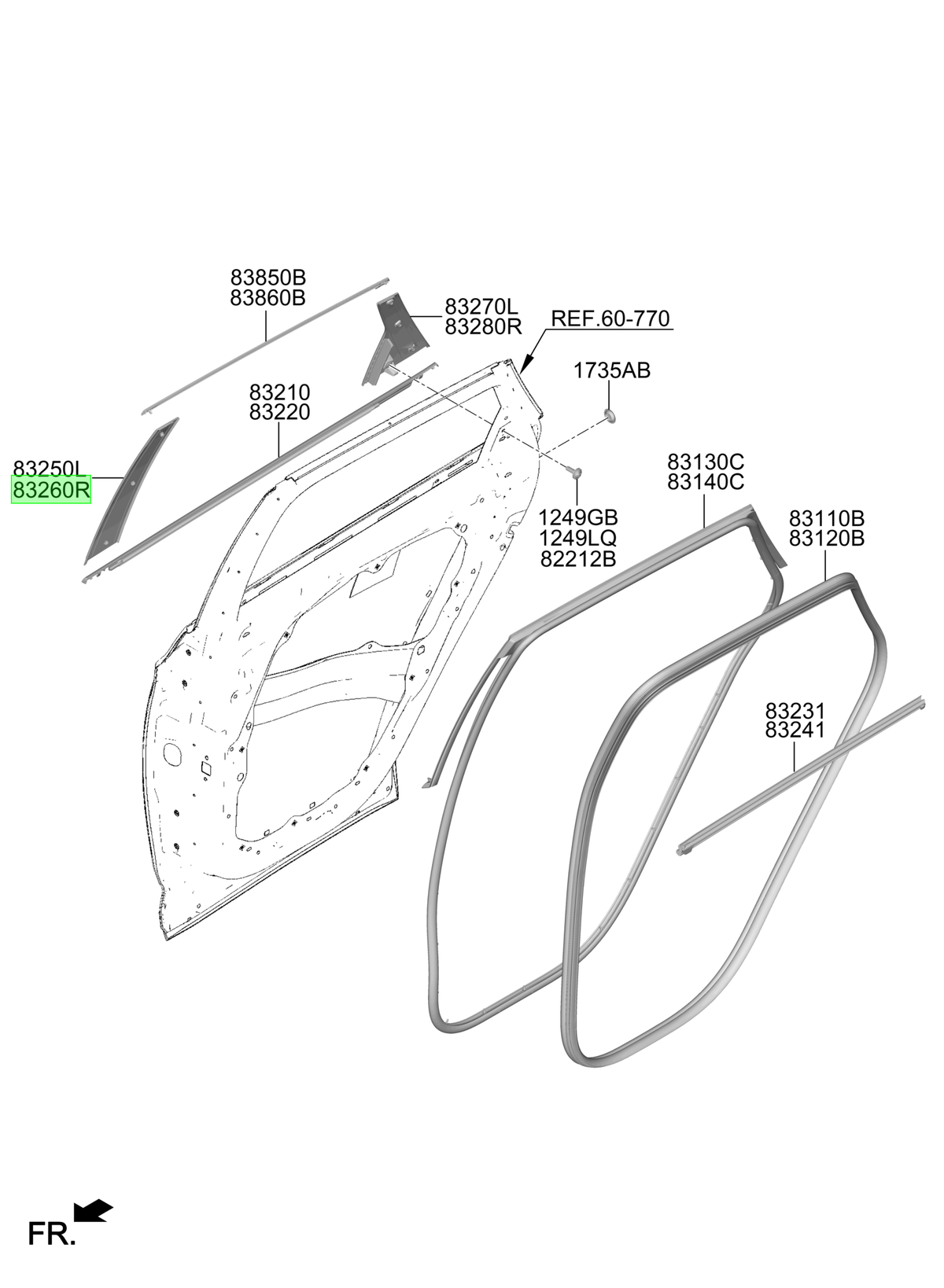 Moldura Puerta Tras. Der. Rh Original Para Hyundai Tucson