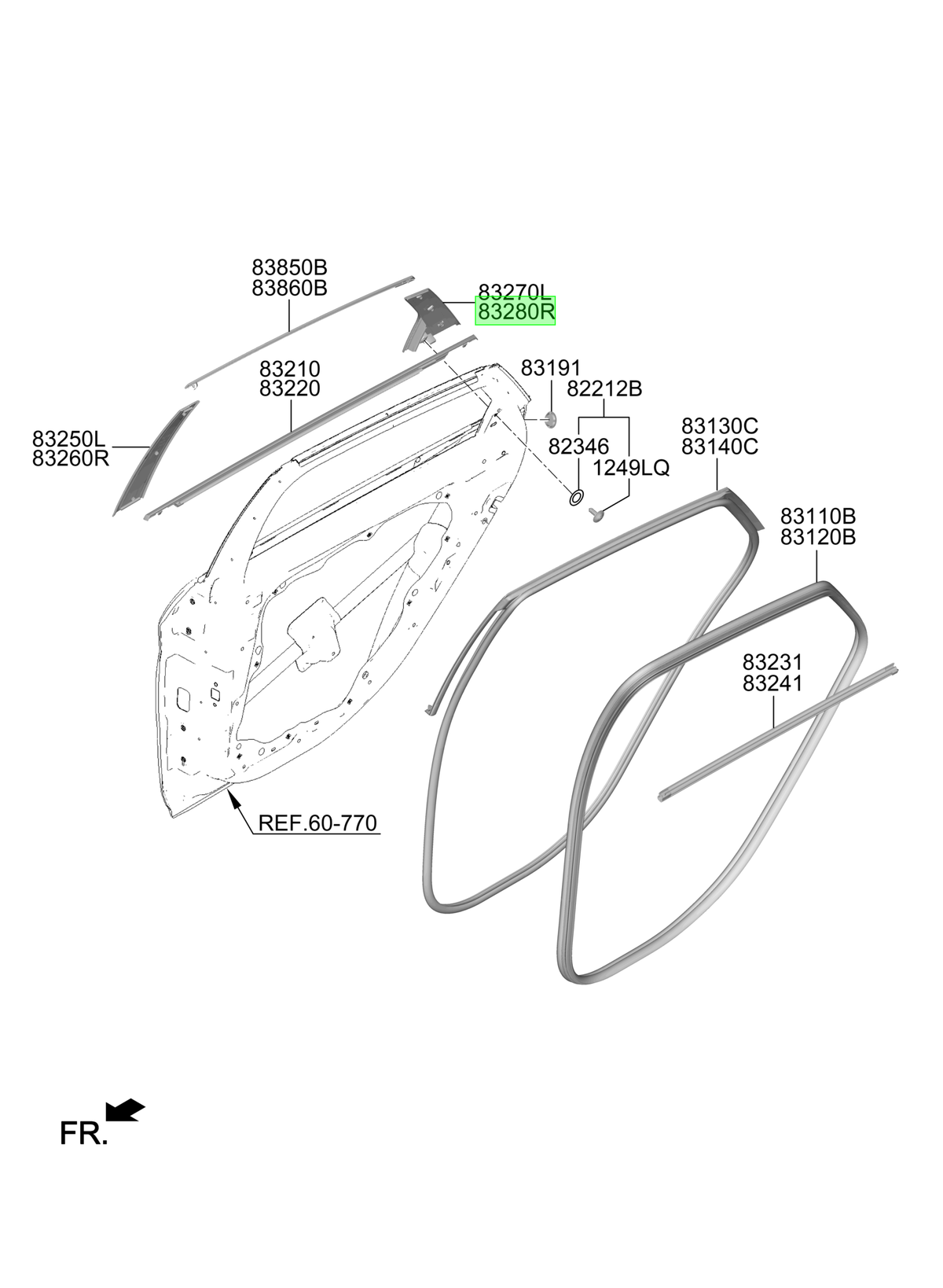 Moldura Puerta Tras. Der. Rh Original Para Hyundai Elantra